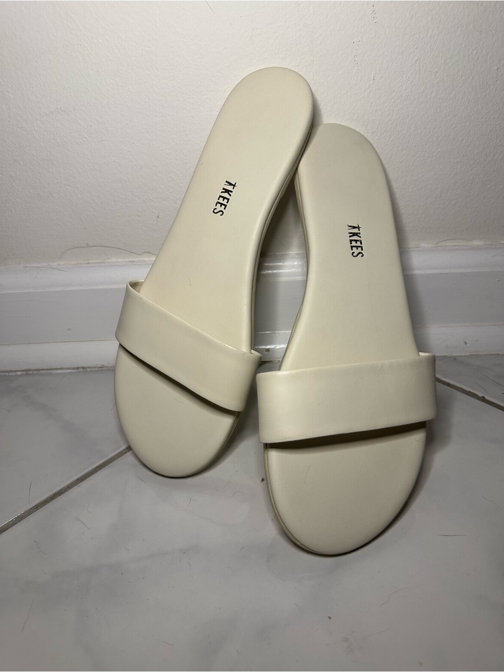 TKEES Ivory Minimal Slide Sandals
